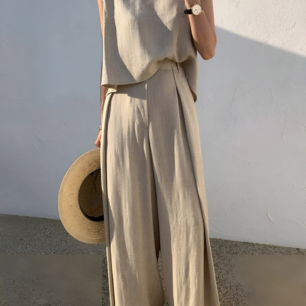 Commense Linen Blend Pants Set